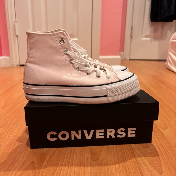Converse All Star Women's Light Pink Platform High-Top Sneakers - Picture 4 of 7